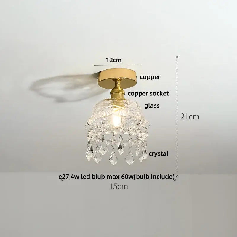 Modern amber glass led ceiling lights for kitchen and living room