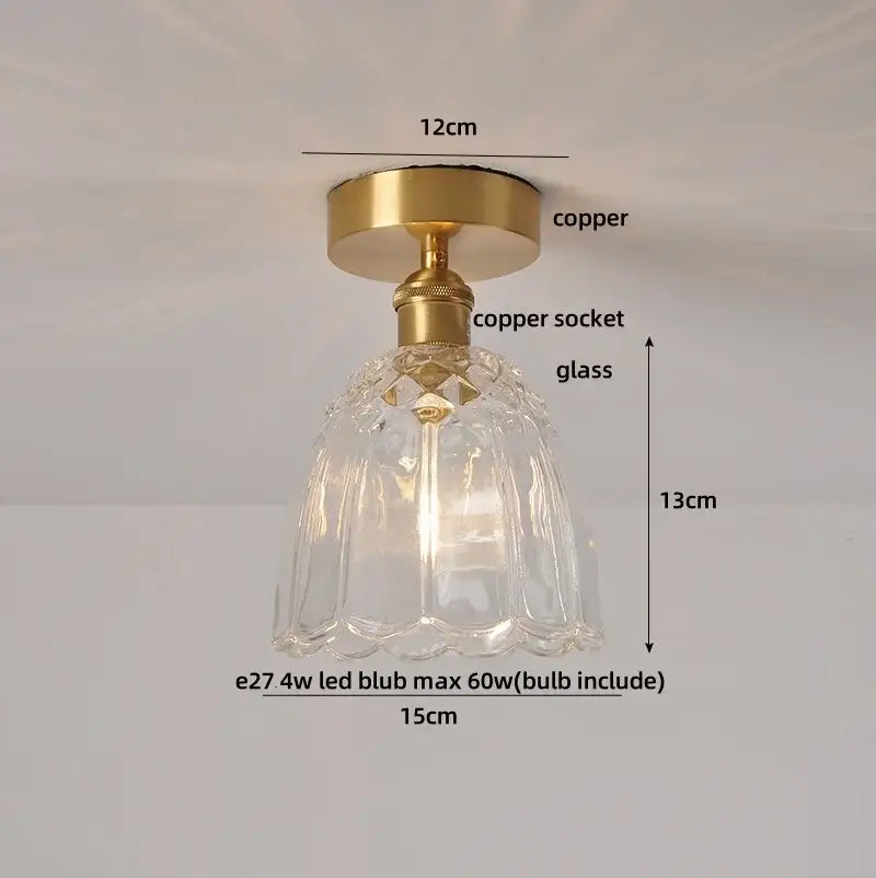 Modern amber glass led ceiling lights for kitchen and living room