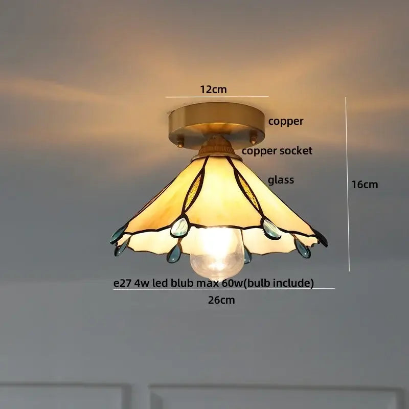 Modern amber glass led ceiling lights for kitchen and living room