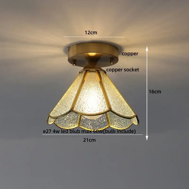 Modern amber glass led ceiling lights for kitchen and living room