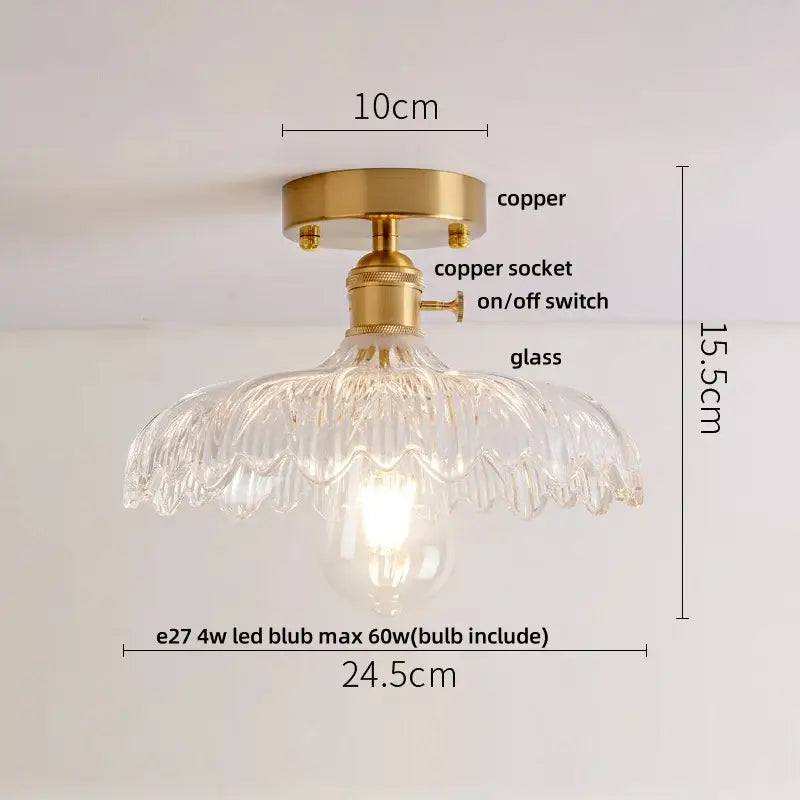 Modern amber glass led ceiling lights for kitchen and living room