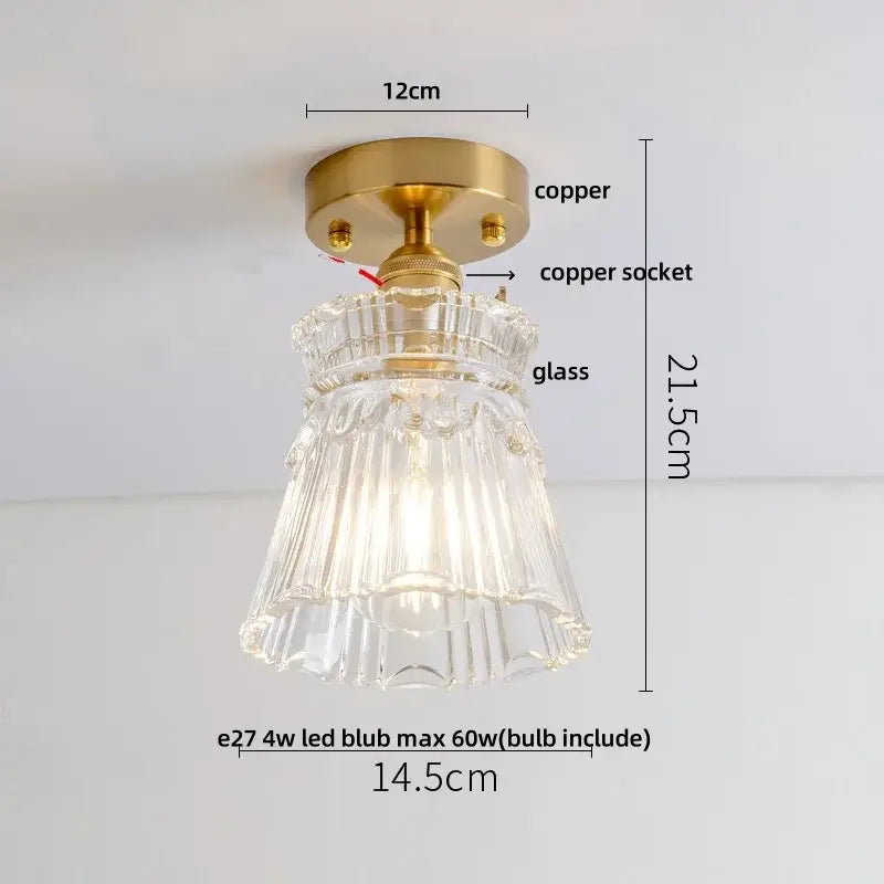 Modern amber glass led ceiling lights for kitchen and living room