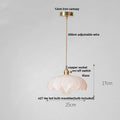 Modern petal amber glass led pendant lamp dining room brass cable