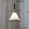 Walnut and amber glass led pendant lamp dining room hanging light