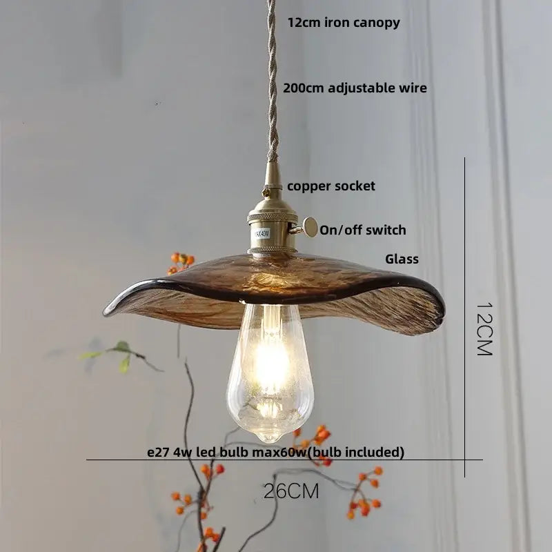Amber textured glass led pendant lamp for kitchen and dining room
