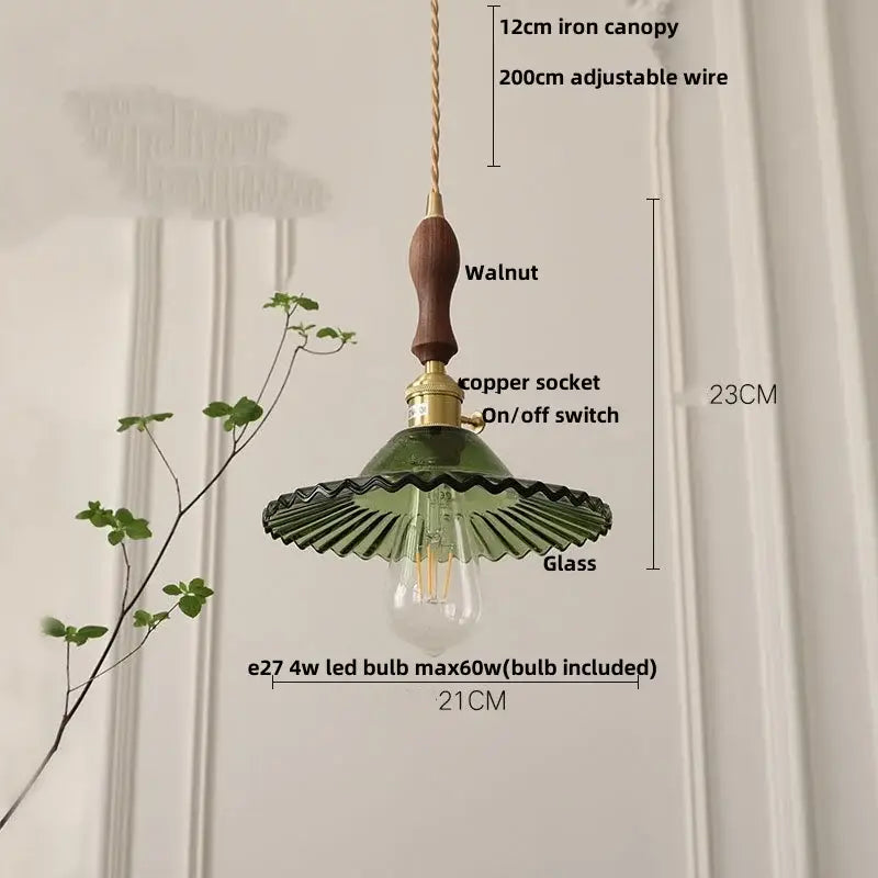 Amber textured glass led pendant lamp for kitchen and dining room