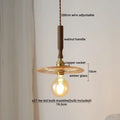 Decorbites amber glass led pendant light with walnut dining room