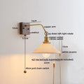 Antique brass and amber glass wall lamp bedroom sconce