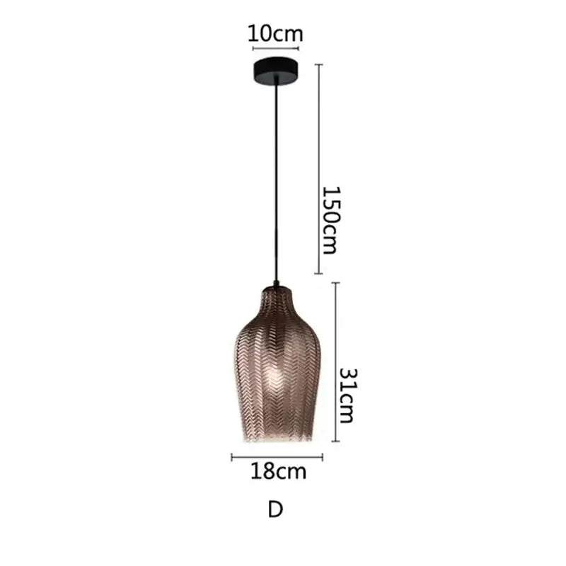 Woven gold chevron glass pendant lights for kitchen dining room