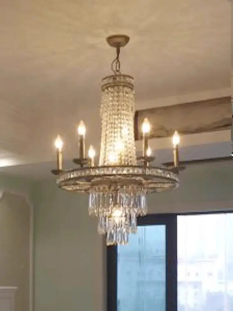 Decorbites american country antique brass crystal chandelier dining room