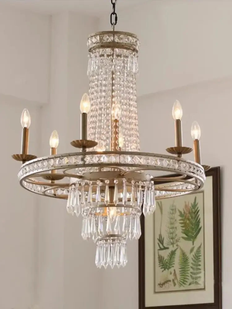 Decorbites american country antique brass crystal chandelier dining room