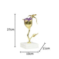 Gold and amethyst flower ornaments with dragonfly – living room decor