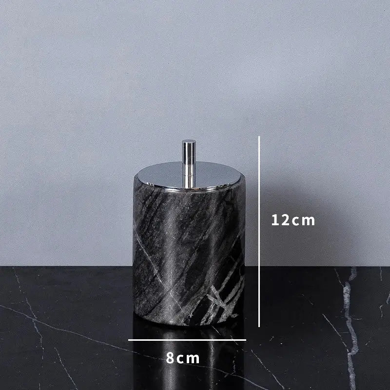 Modern black & gold ancient wood grain marble bathroom set