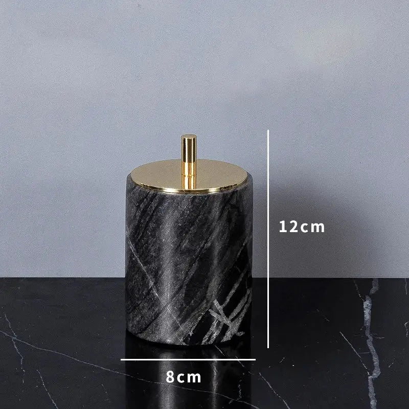 Modern black & gold ancient wood grain marble bathroom set
