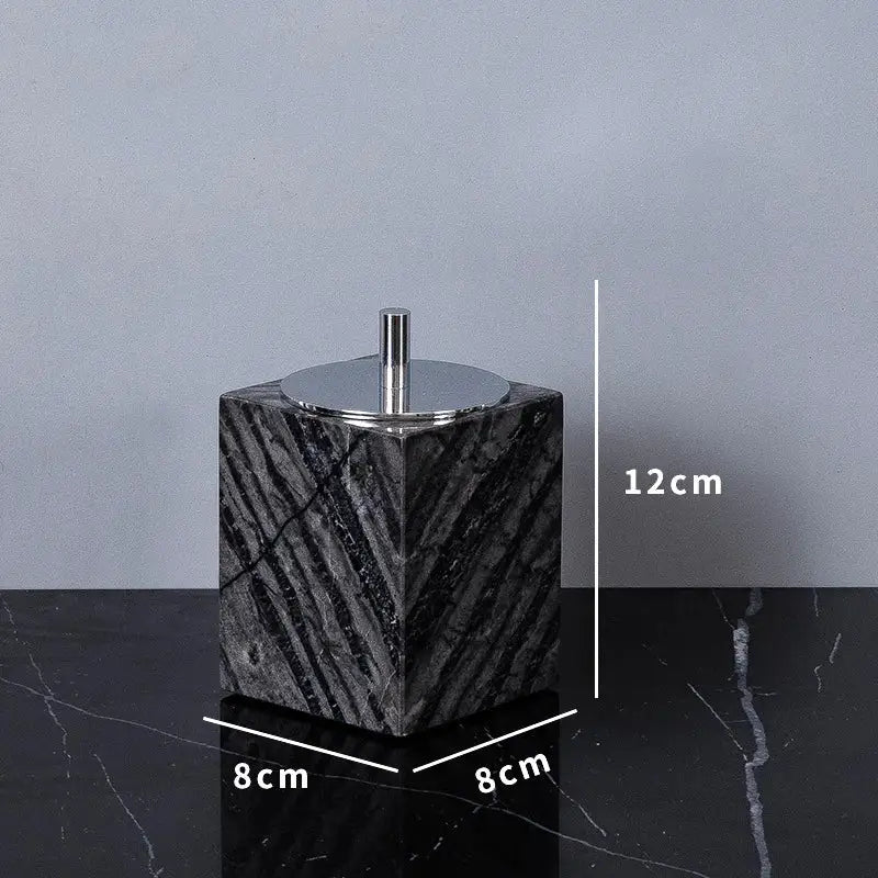 Modern black & gold ancient wood grain marble bathroom set
