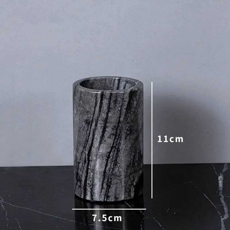 Modern black & gold ancient wood grain marble bathroom set