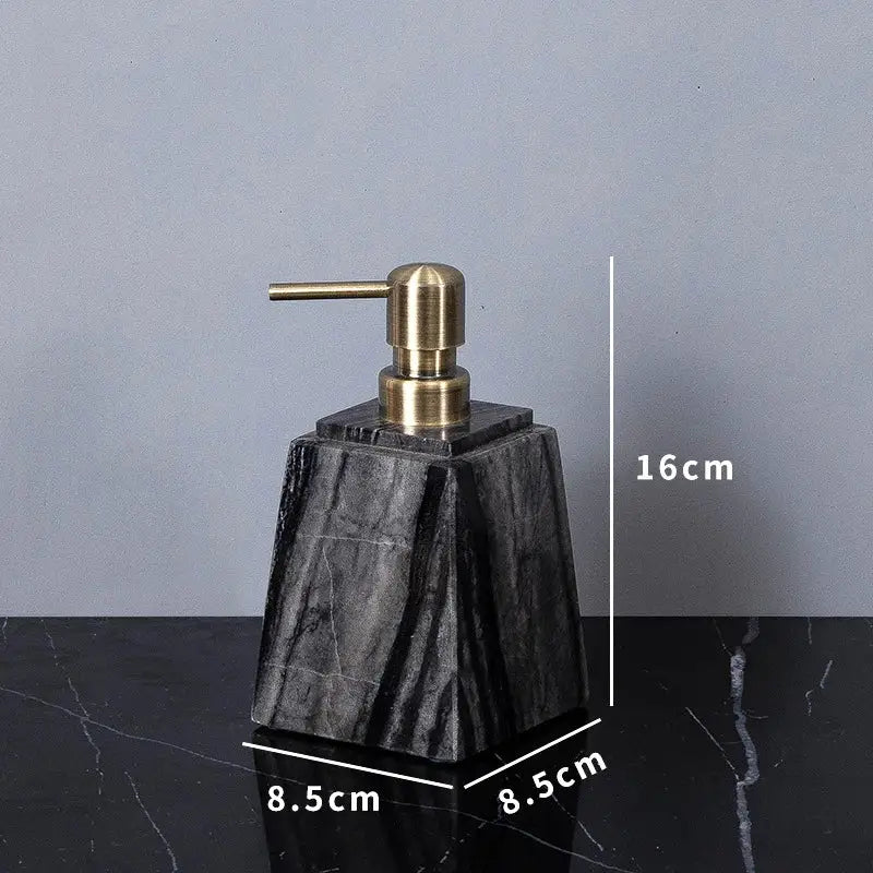 Modern black & gold ancient wood grain marble bathroom set
