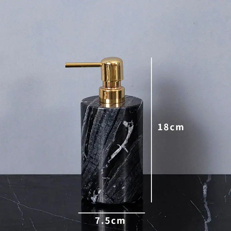 Modern black & gold ancient wood grain marble bathroom set