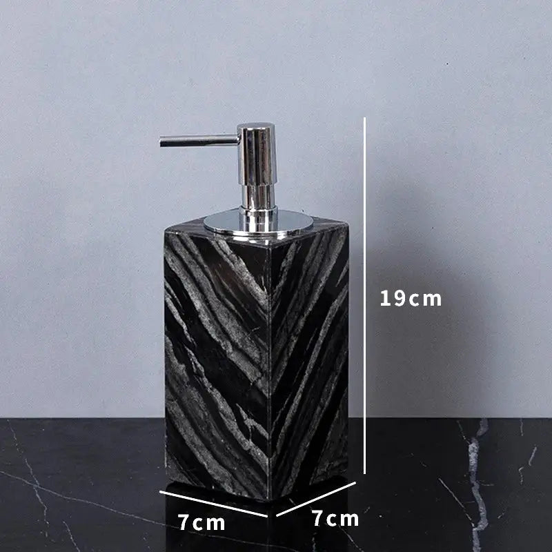 Modern black & gold ancient wood grain marble bathroom set