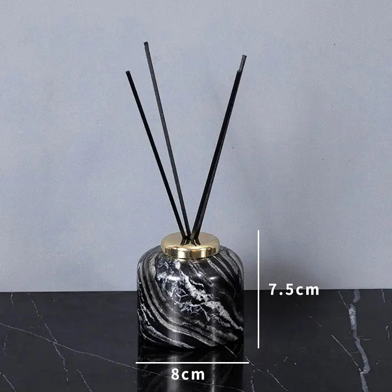 Modern black & gold ancient wood grain marble bathroom set