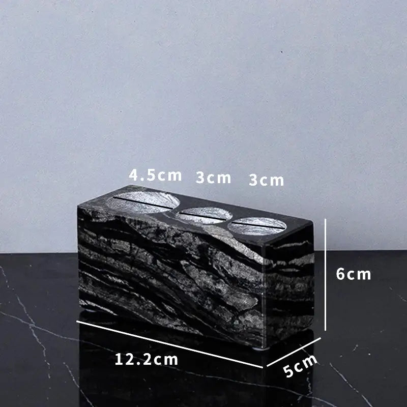 Modern black & gold ancient wood grain marble bathroom set