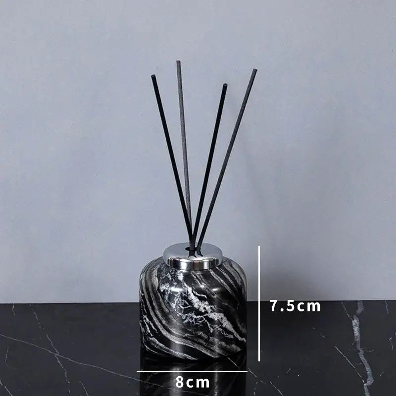 Modern black & gold ancient wood grain marble bathroom set