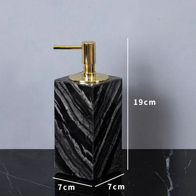 Modern black & gold ancient wood grain marble bathroom set