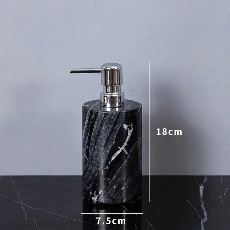 Modern black & gold ancient wood grain marble bathroom set