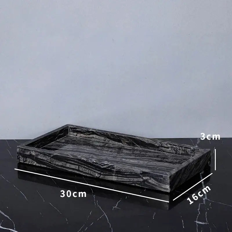 Modern black & gold ancient wood grain marble bathroom set