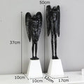 Matte black angel abstract figures living room statues