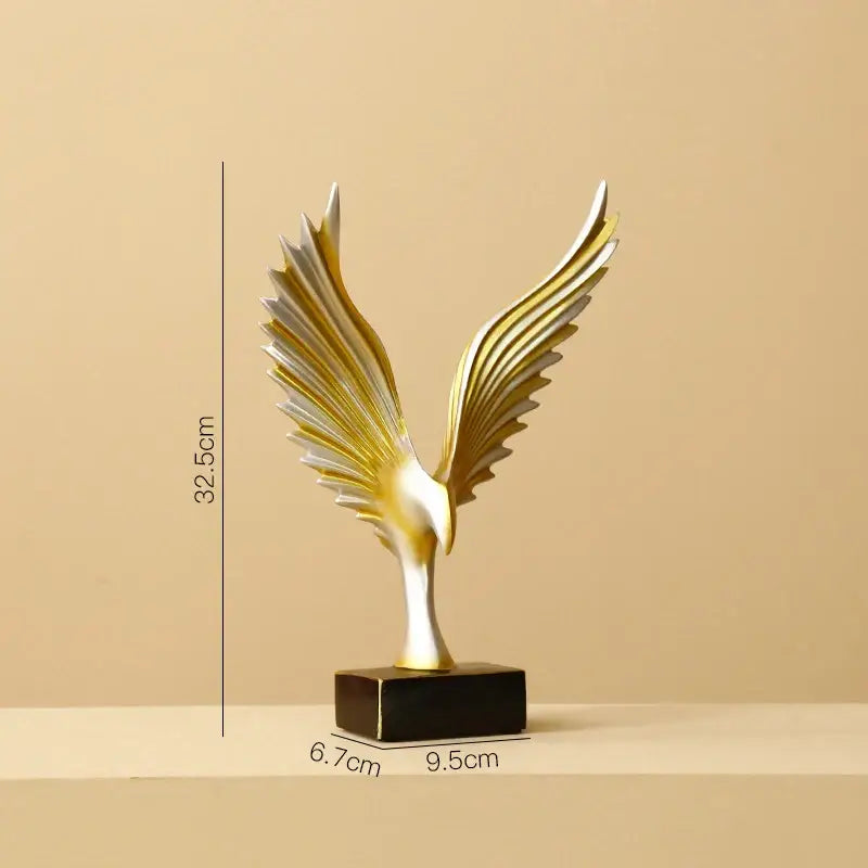 Modern gold & silver angel wings sculpture living room decor artware