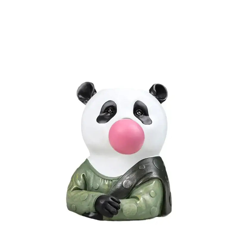 Whimsical black & white zebra animal bust succulent vase living room