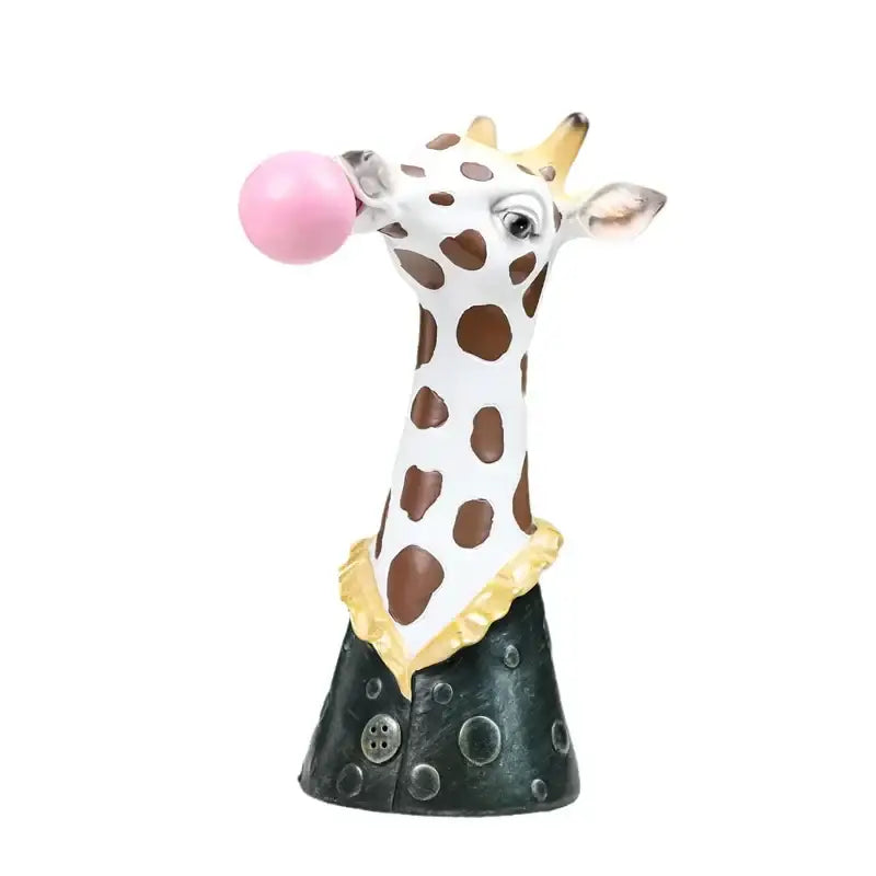 Whimsical black & white zebra animal bust succulent vase living room