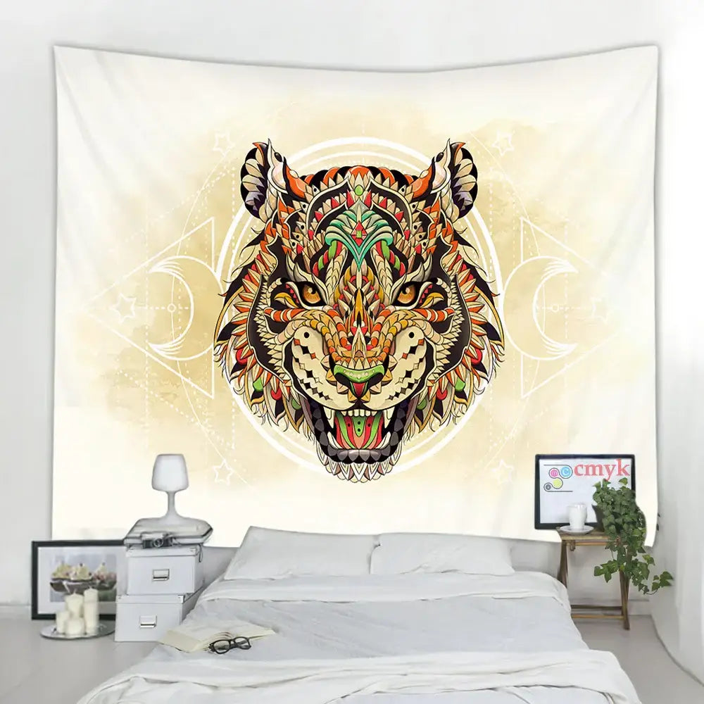 Tribal owl animal mandala tapestry – bedroom wall hanging blanket