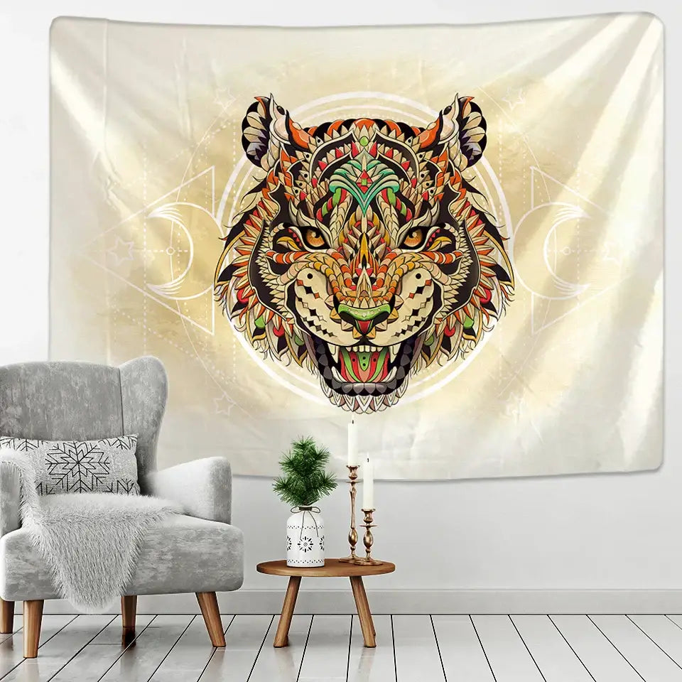 Tribal owl animal mandala tapestry – bedroom wall hanging blanket