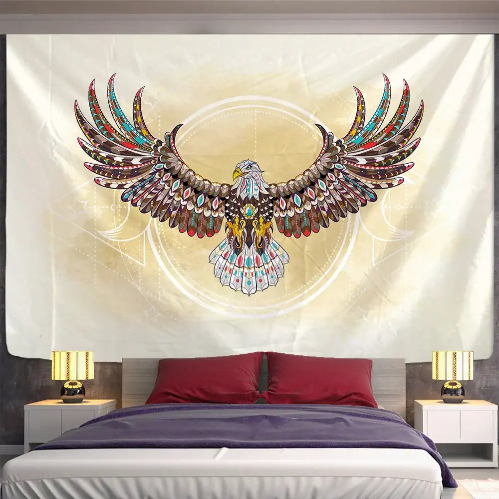 Tribal owl animal mandala tapestry – bedroom wall hanging blanket