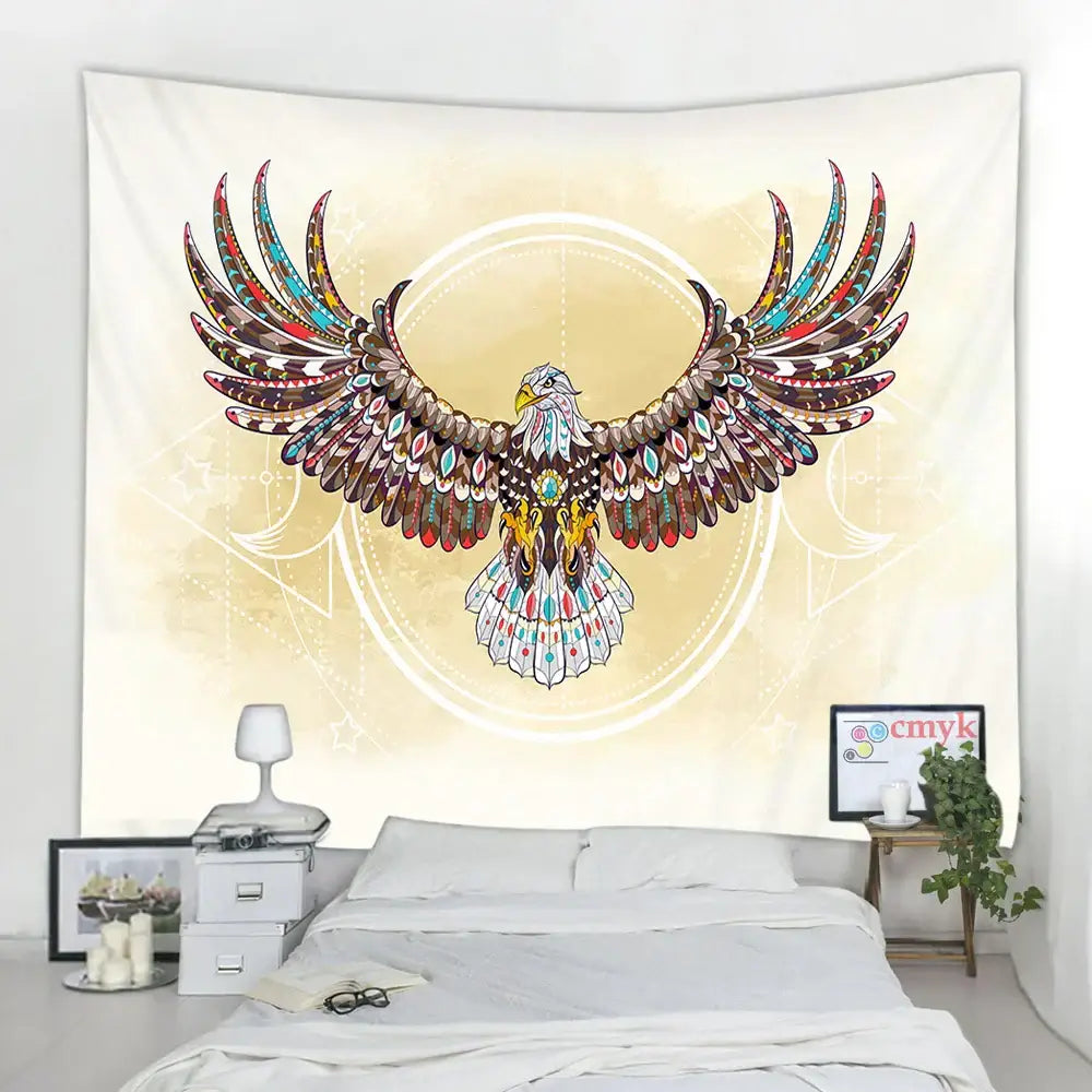 Tribal owl animal mandala tapestry – bedroom wall hanging blanket