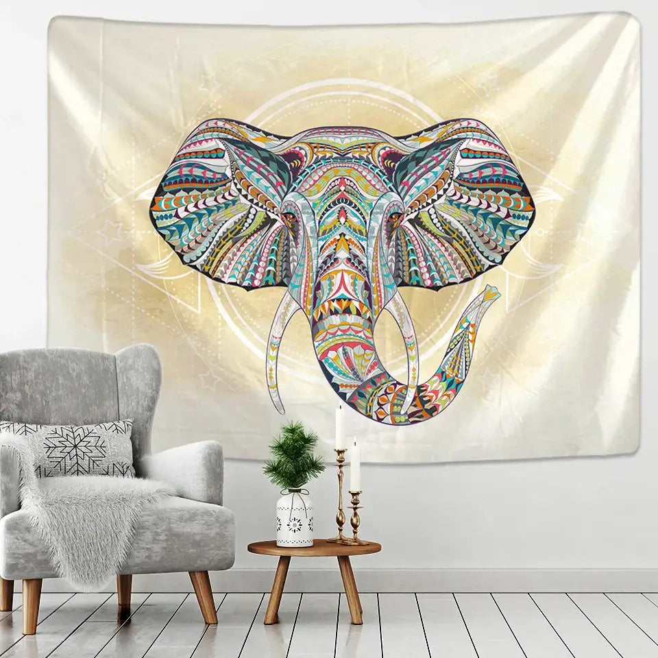 Tribal owl animal mandala tapestry – bedroom wall hanging blanket