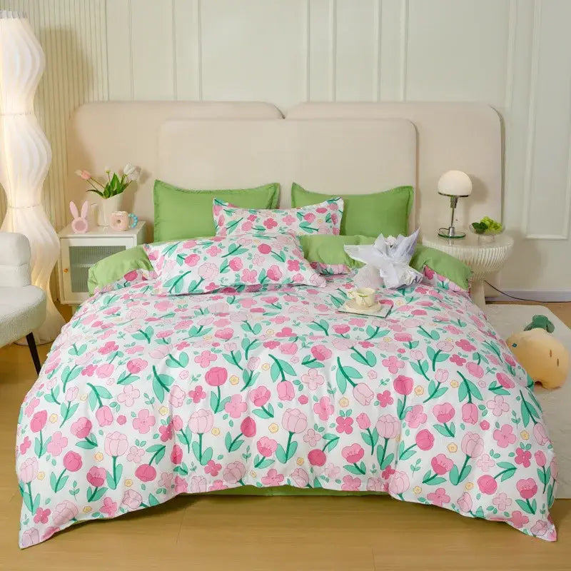 Playful white & black animal pattern bedding set bedroom duvet cover