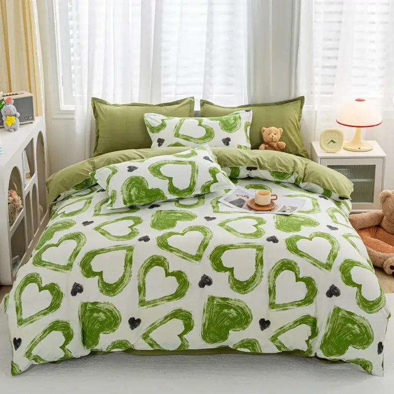 Playful white & black animal pattern bedding set bedroom duvet cover