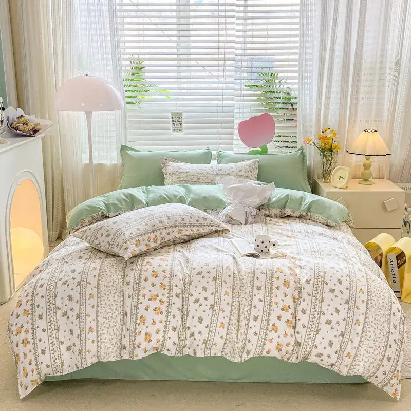 Playful white & black animal pattern bedding set bedroom duvet cover