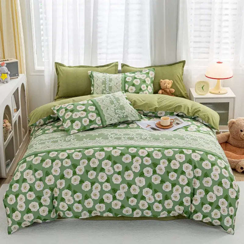Playful white & black animal pattern bedding set bedroom duvet cover