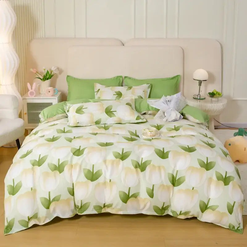 Playful white & black animal pattern bedding set bedroom duvet cover