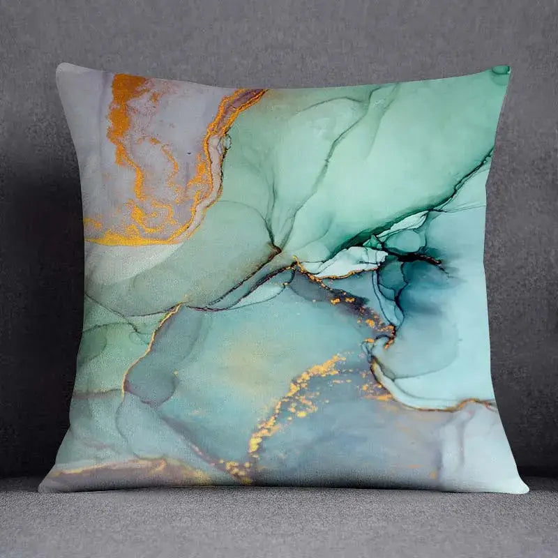 Modern teal & green nature pattern decorative pillowcase living room