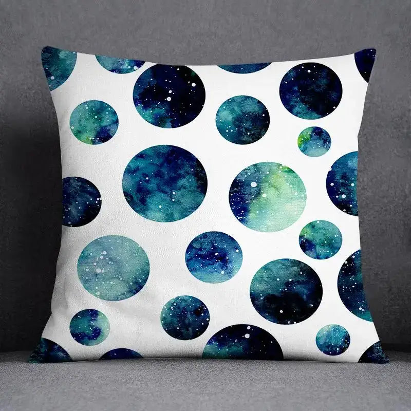 Modern teal & green nature pattern decorative pillowcase living room