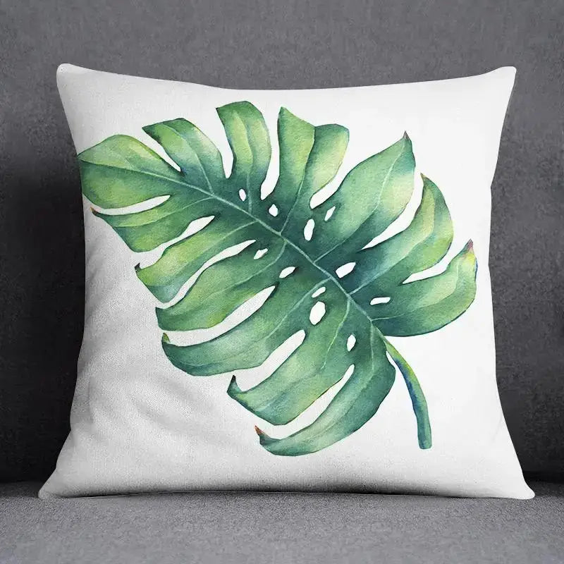 Modern teal & green nature pattern decorative pillowcase living room