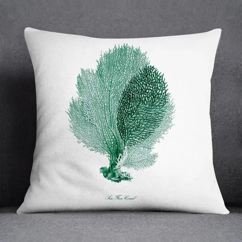 Modern teal & green nature pattern decorative pillowcase living room