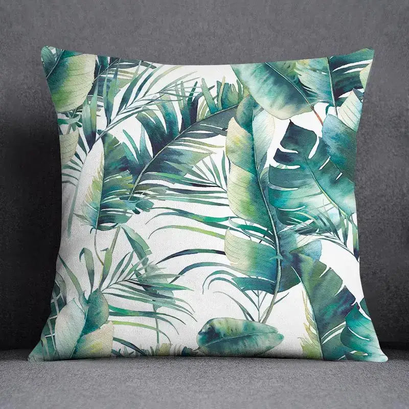 Modern teal & green nature pattern decorative pillowcase living room