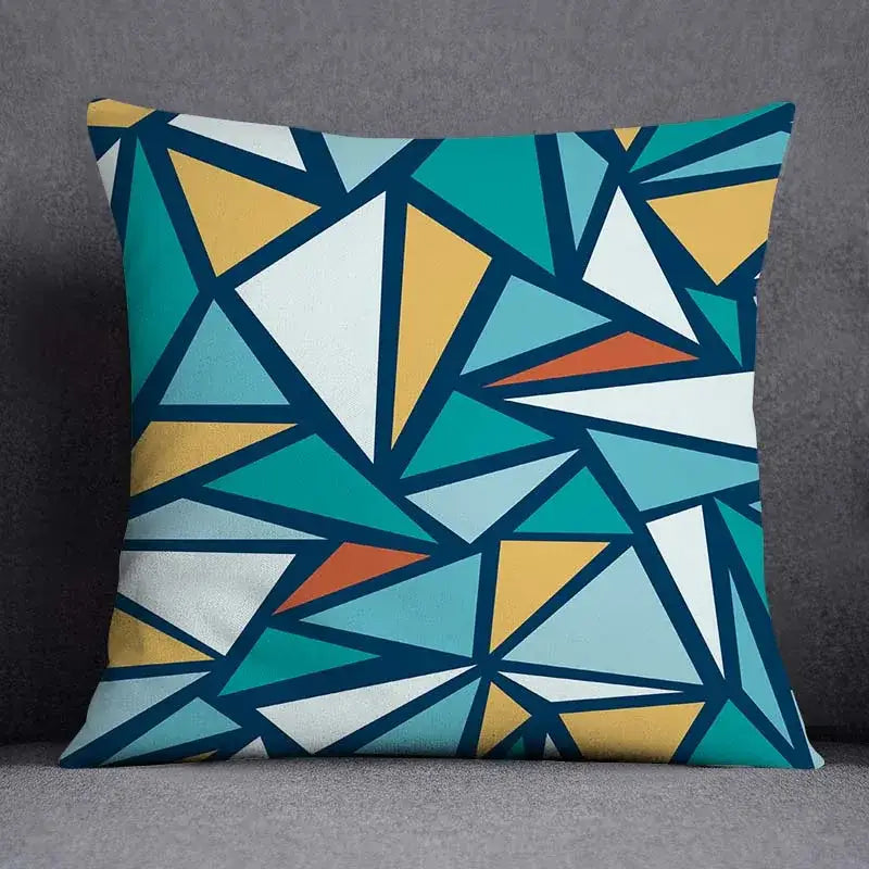 Modern teal & green nature pattern decorative pillowcase living room