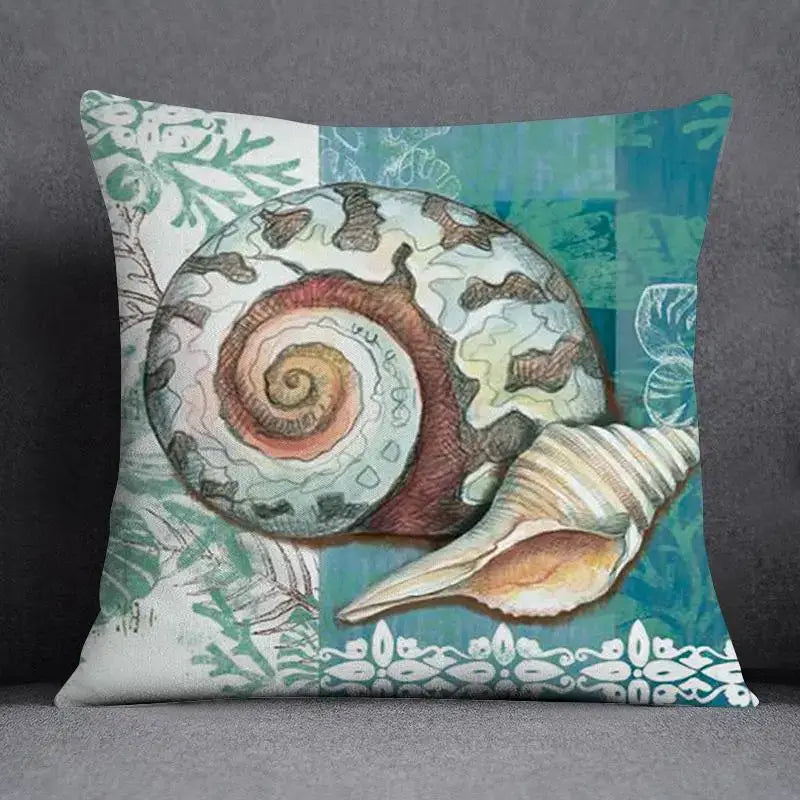 Modern teal & green nature pattern decorative pillowcase living room